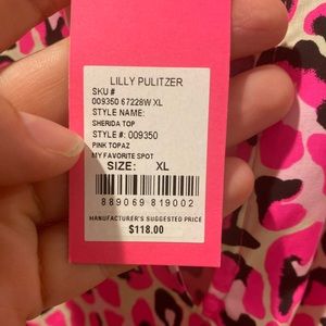 NWT Lilly Pulitzer animal print top XL